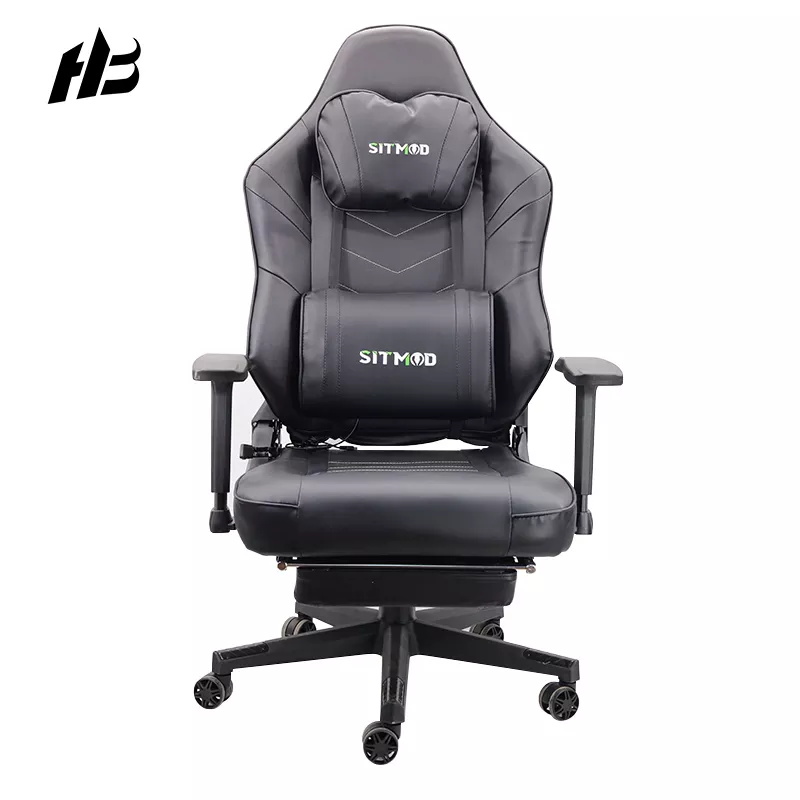 Custom Logo Gaming Chair Leather Rgb Ergonomic Executive Swivel Racing Computer Gaming Chair Black